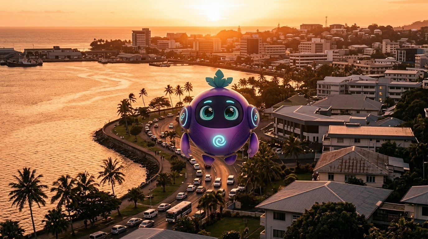 Linki floating over Suva waterfront
